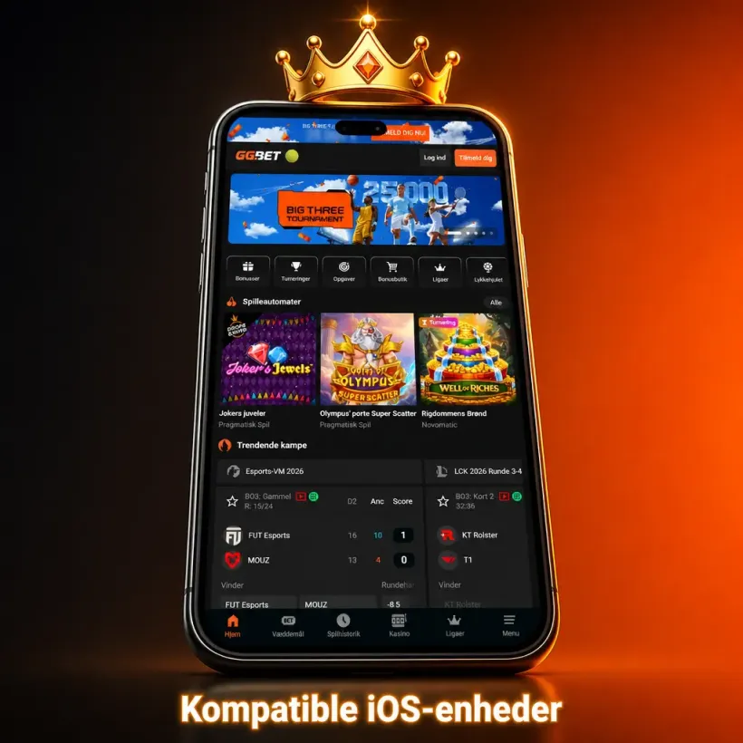 iPhone med GGBET som web-app på hjemmeskærmen
