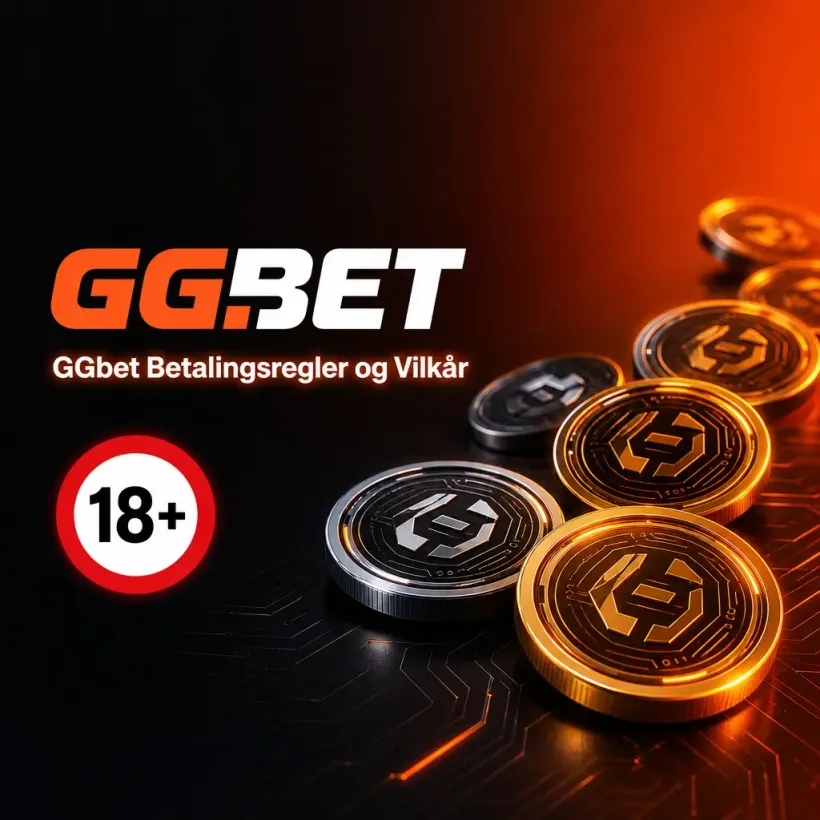 Mønter og 18+ mærke ved siden af betalingsreglerne hos GGBET