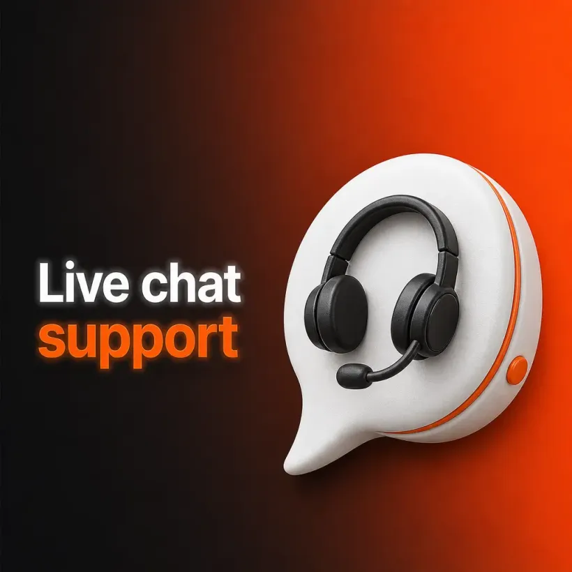 Headset som symbol på live chat support hos GGBET